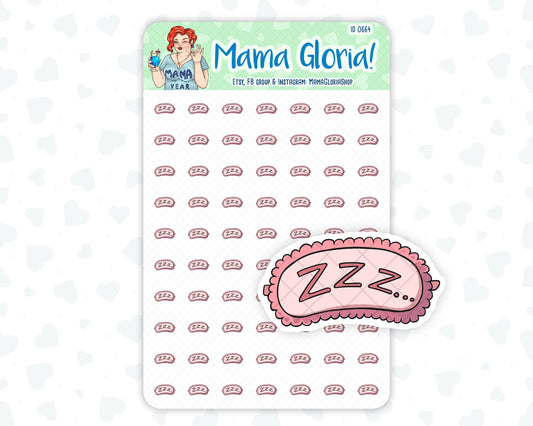 Sleep mask stickers for planners, ID 0664