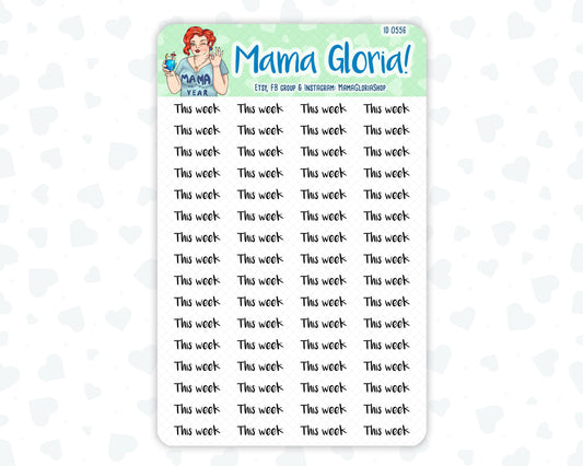 This week script stickers for planners, ID 0556/0557