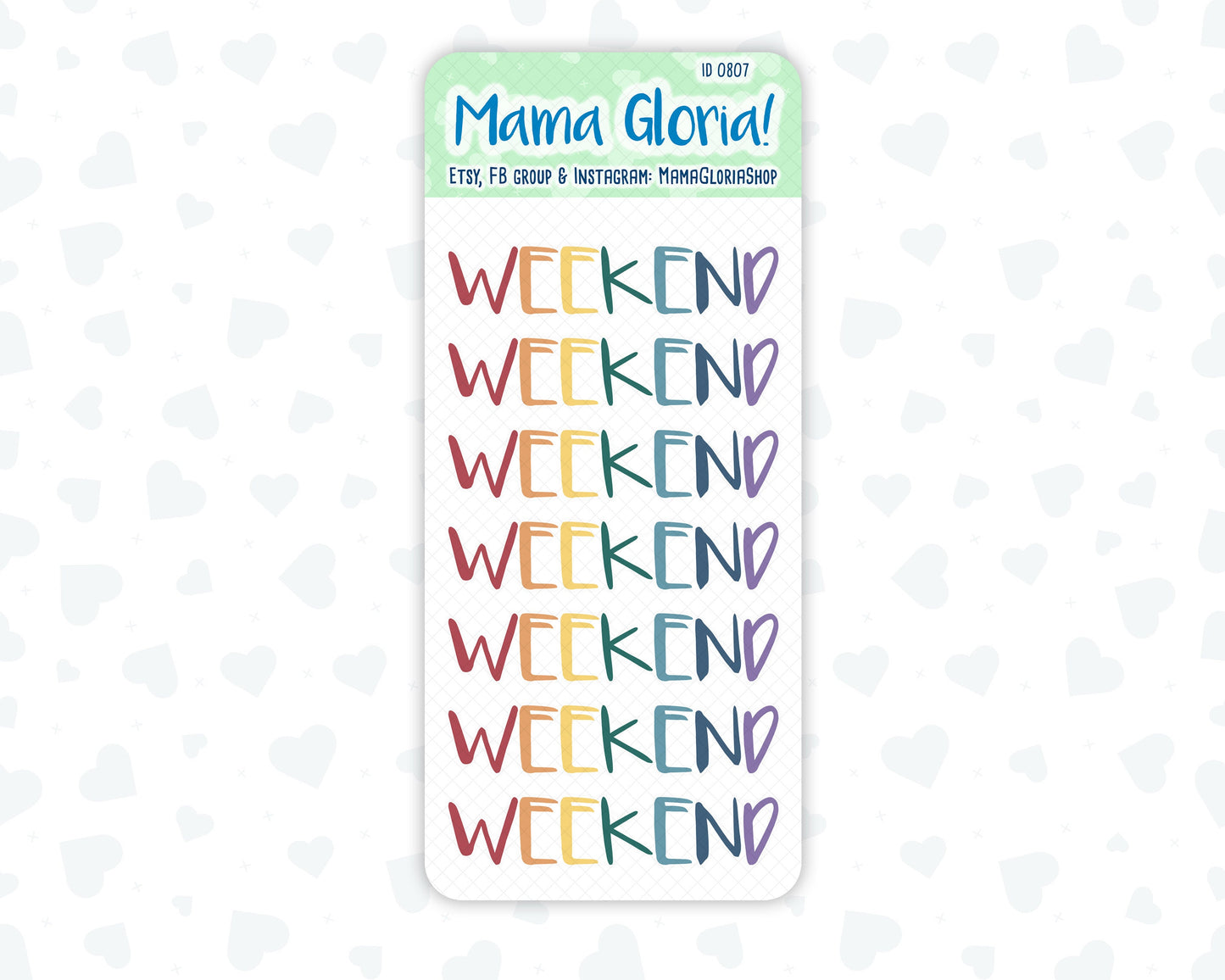 Weekend script stickers for planners, ID 0807