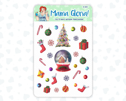 Christmas Decorative Stickers For Planners - Erin Condren - Happy Planner - ID 0855