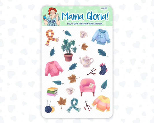 Coziness Decorative Planner Stickers For Erin Condren - Happy Planner And Other Planners - ID 0871