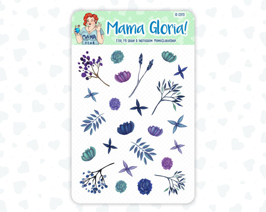 Winter Flowers Decorative Planner Stickers For Erin Condren - Happy Planner - ID 0915