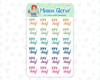 Pay Day Planner Stickers - Script Stickers For Planners - Hand Lettered - Erin Condren - Happy Planner - ID 1004/1003