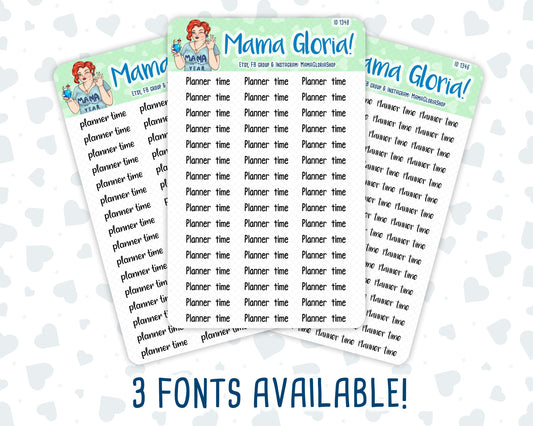 Planner Time - Script Stickers For Planners - Erin Condren - Happy Planner-  ID 1346, 1347, 1348