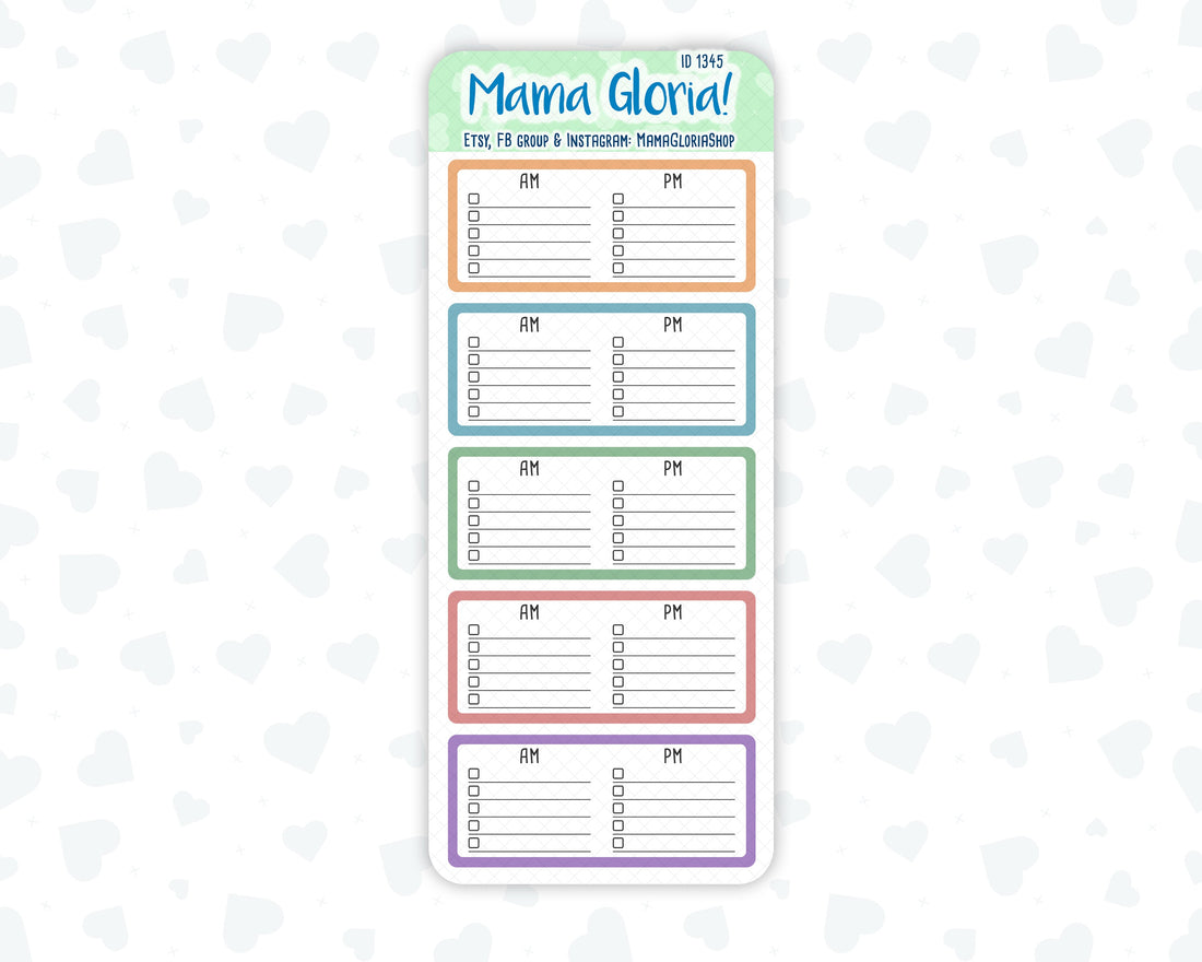 Am Pm Box Form AM PM routines Checklist - Boxes – mamagloriashop