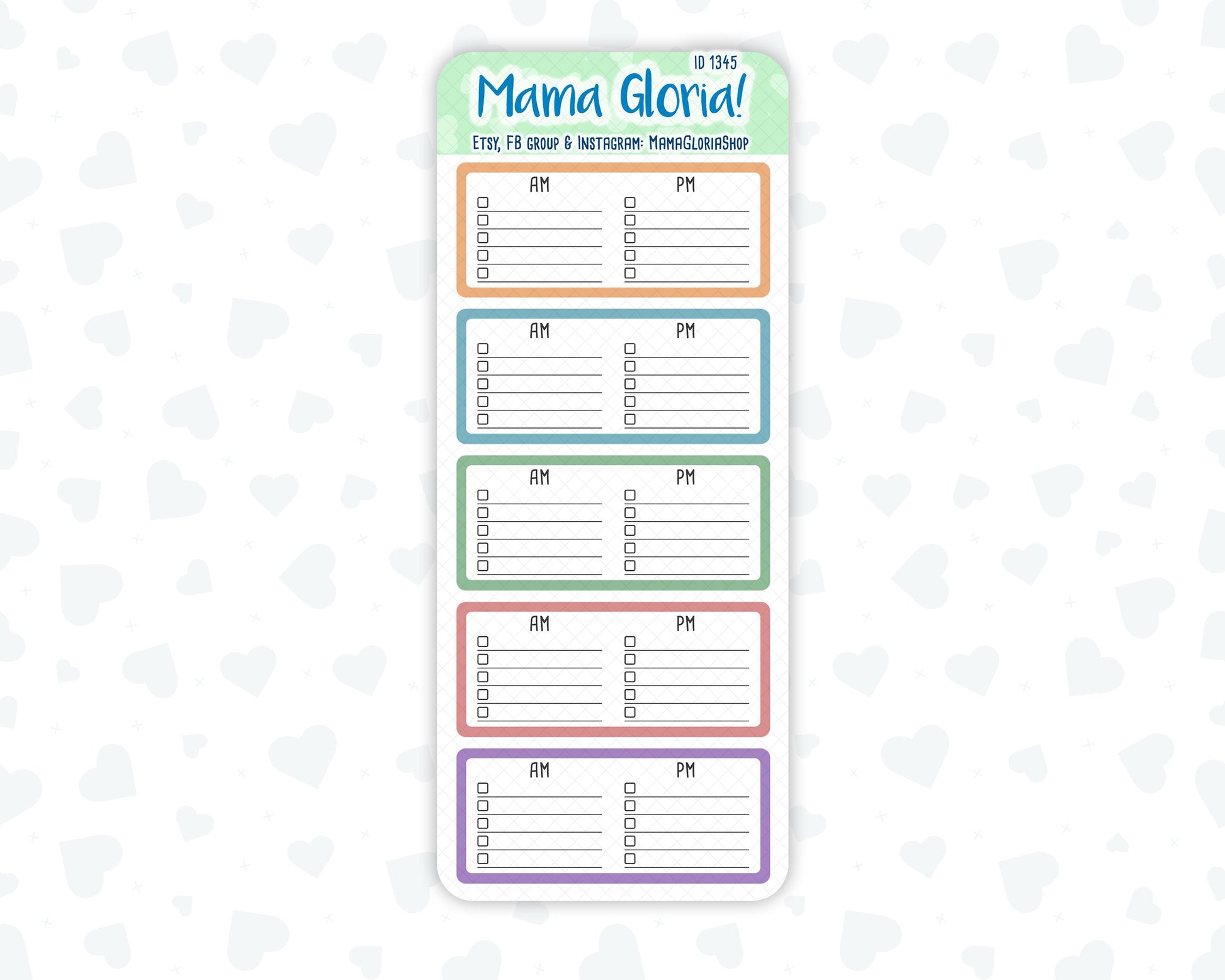 AM PM routines Checklist - Boxes  - Stickers For Planners - Erin Condren Daily Duo - Happy Planner-  ID 1345