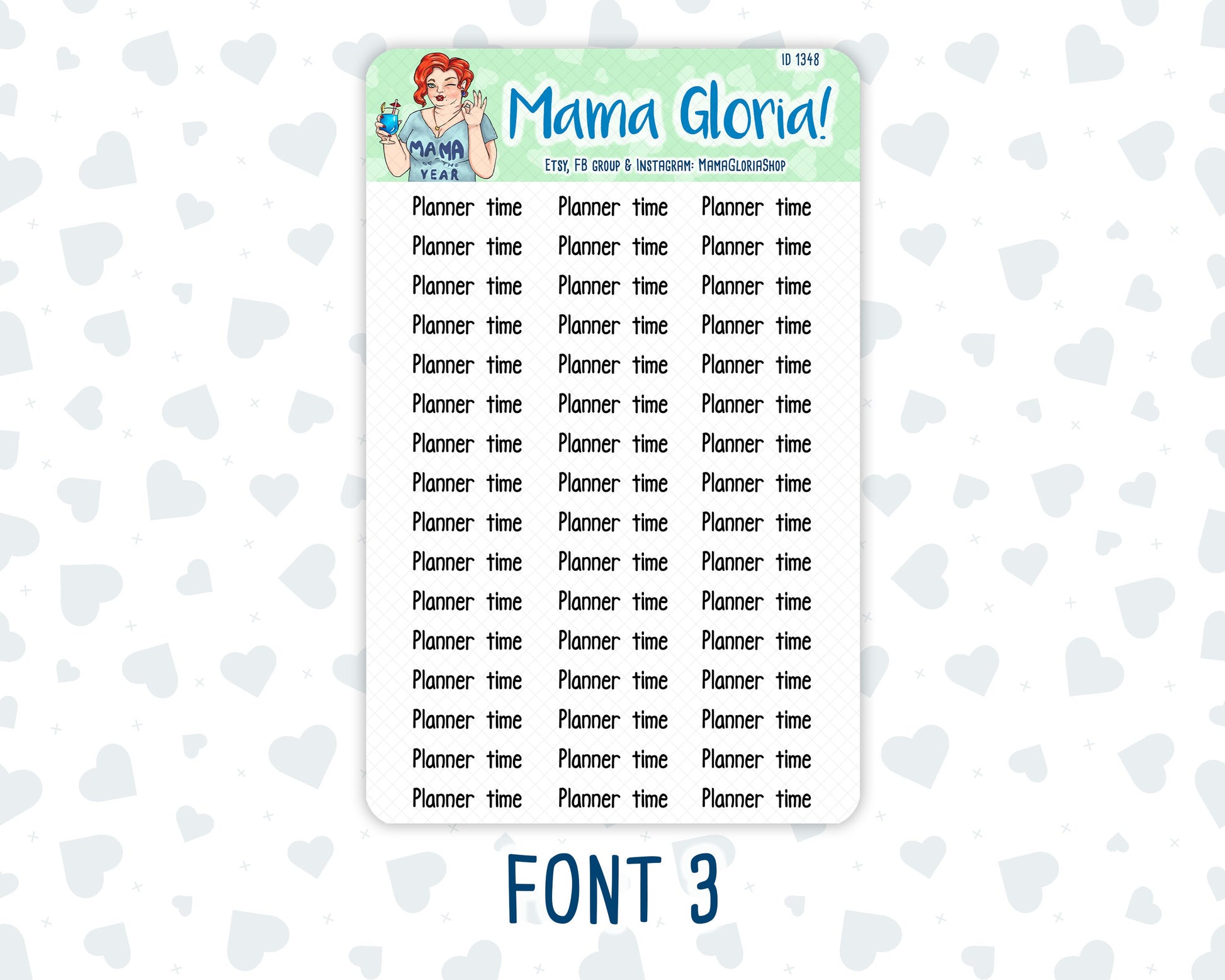 Planner Time - Script Stickers For Planners - Erin Condren - Happy Planner-  ID 1346, 1347, 1348