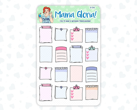 Sticky notes set - Stickers For Planners - Erin Condren - Happy Planner-  ID 1342