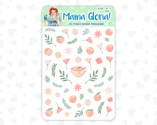 Peach Story - Decorative Stickers For Planners - Erin Condren - Happy Planner ID 1521