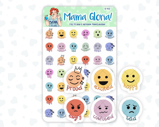 Mood stickers - How Are You Feeling tracker - Stickers For Planners - Erin Condren - Happy Planner-  ID 1452