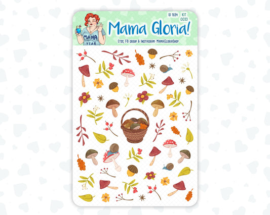 Hello Autumn - Decorative Stickers For Planners - Erin Condren - Happy Planner ID 1694