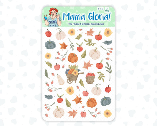 Happy Harvest - Decorative Stickers For Planners - Erin Condren - Happy Planner ID 1732