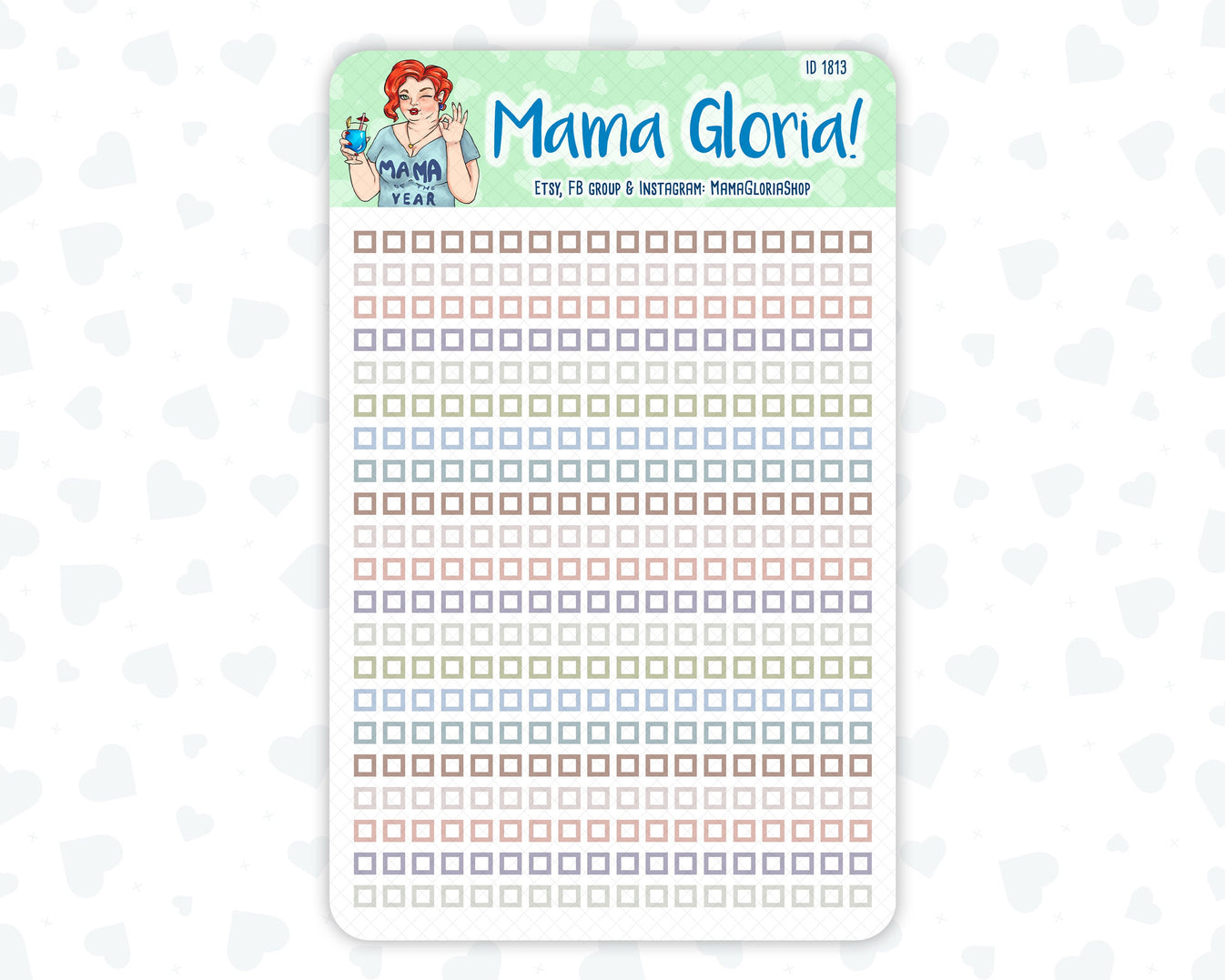 Check boxes, trackers - Flora Palette - Lined checklist – mamagloriashop