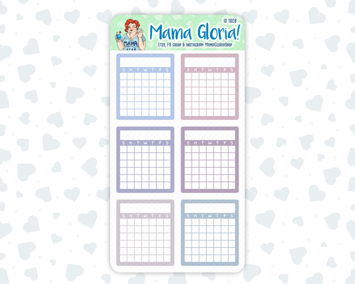 Habit Tracker - Flora Palette - Lined checklist - Stickers For Planners, ID 1808