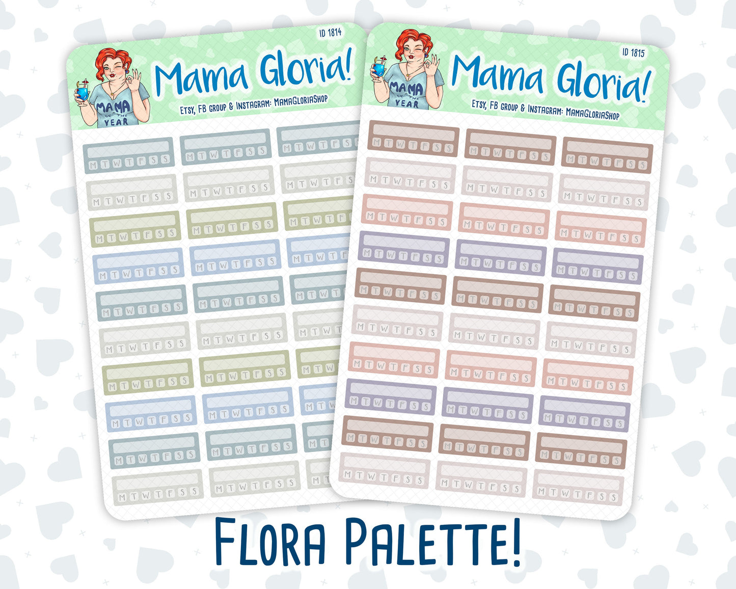 Weekly Trackers - Flora Palette - Stickers For Planners, ID 1814, 1815