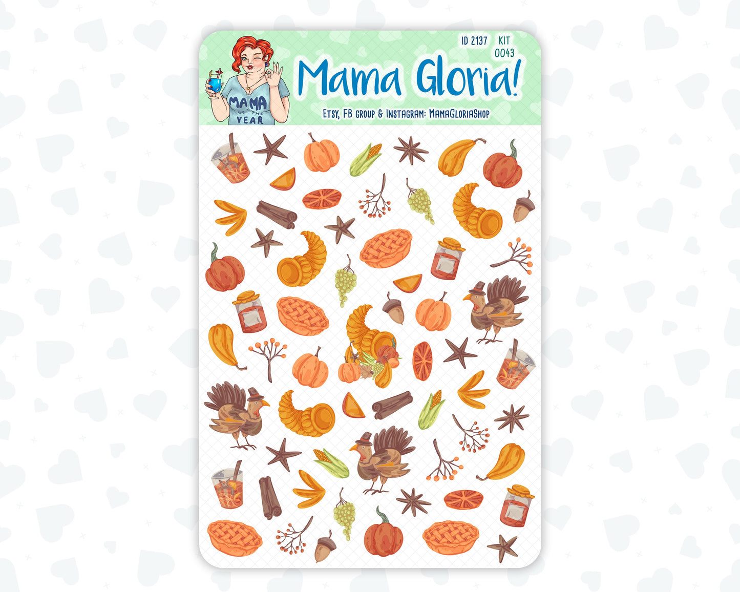 Be Grateful - Thanksgiving Day - November -  Decorative Stickers For Planners - Erin Condren - Happy Planner ID 2137