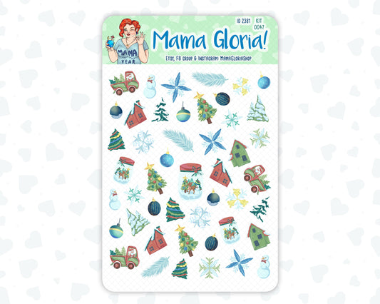 Jingle Bells - December - Christmas - Winter - Decorative Stickers For Planners - Erin Condren - Happy Planner ID 2381