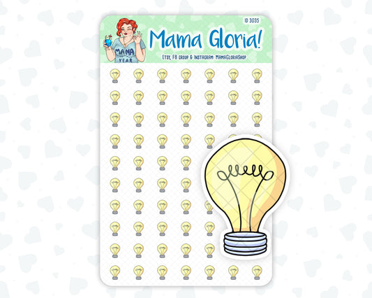 Light Bulb - Idea - Icon  - Stickers for planners, ID 3035