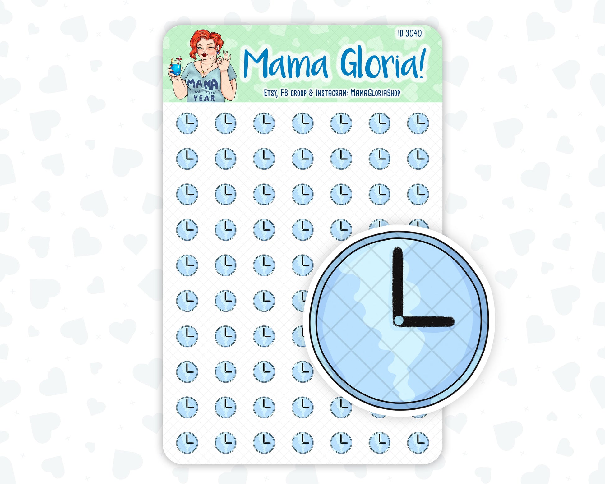 Time - Appointment - Clock- Planner Stickers - Icon  - Stickers for planners, ID 3040