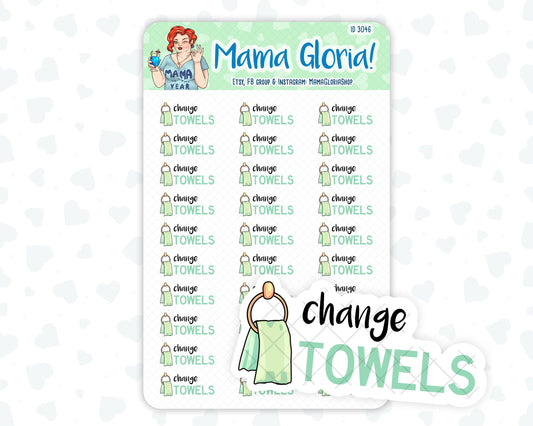 Change Towels Script- Planner Stickers - Icon  - Stickers for planners, ID 3046