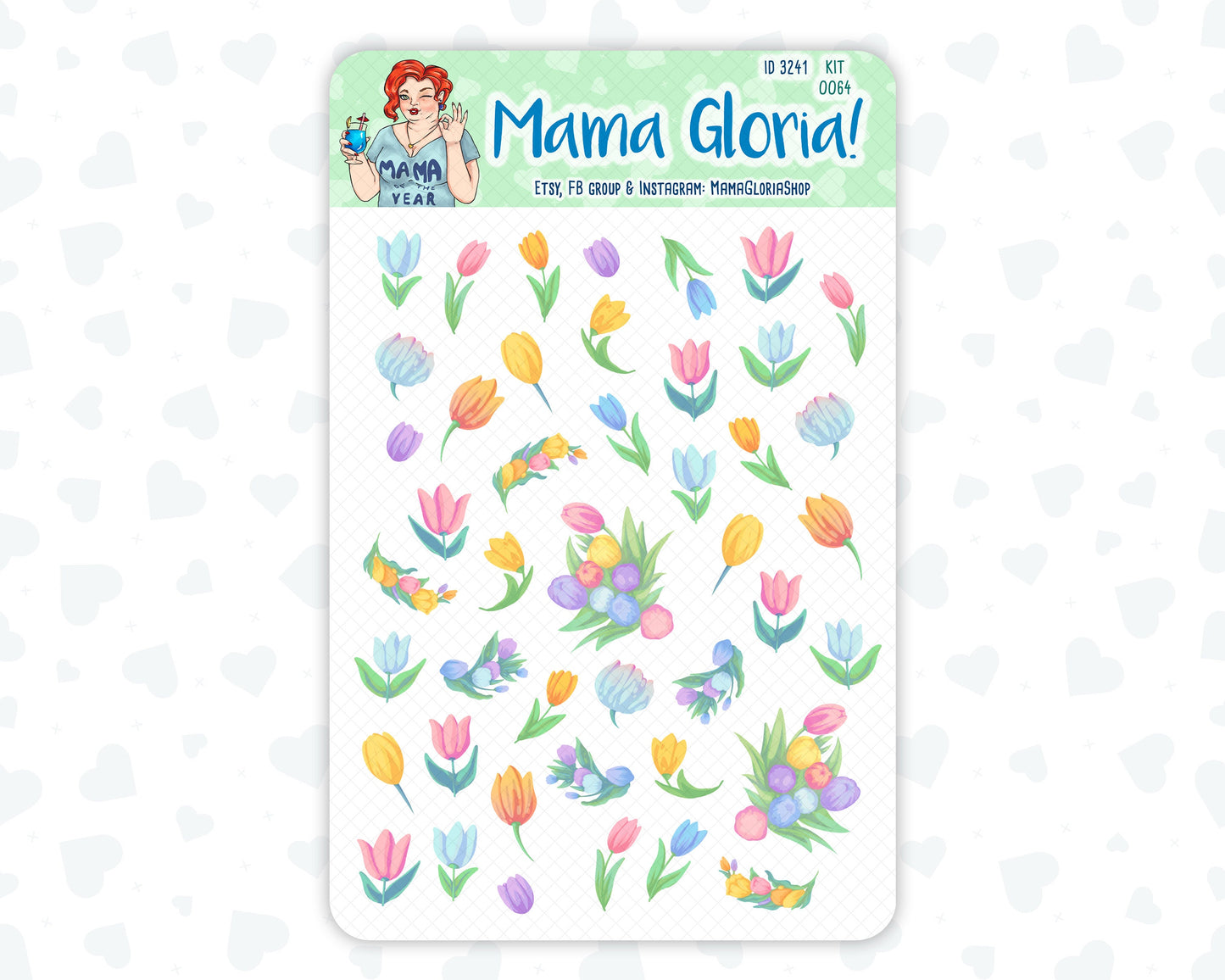 Tulips - April - Spring - Decorative Stickers For Planners - Erin Condren - Happy Planner ID 3241