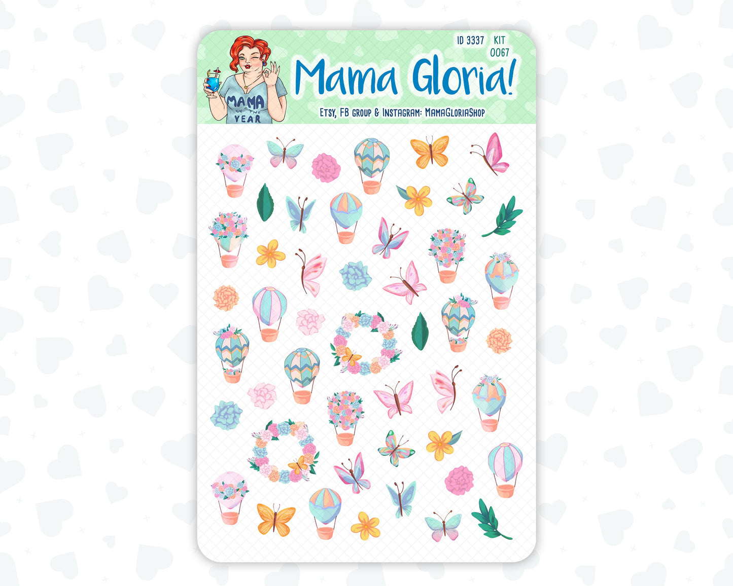 Balloon Ride - May - Spring - Decorative Stickers For Planners - Erin Condren - Happy Planner Kit - 0067, ID 3337