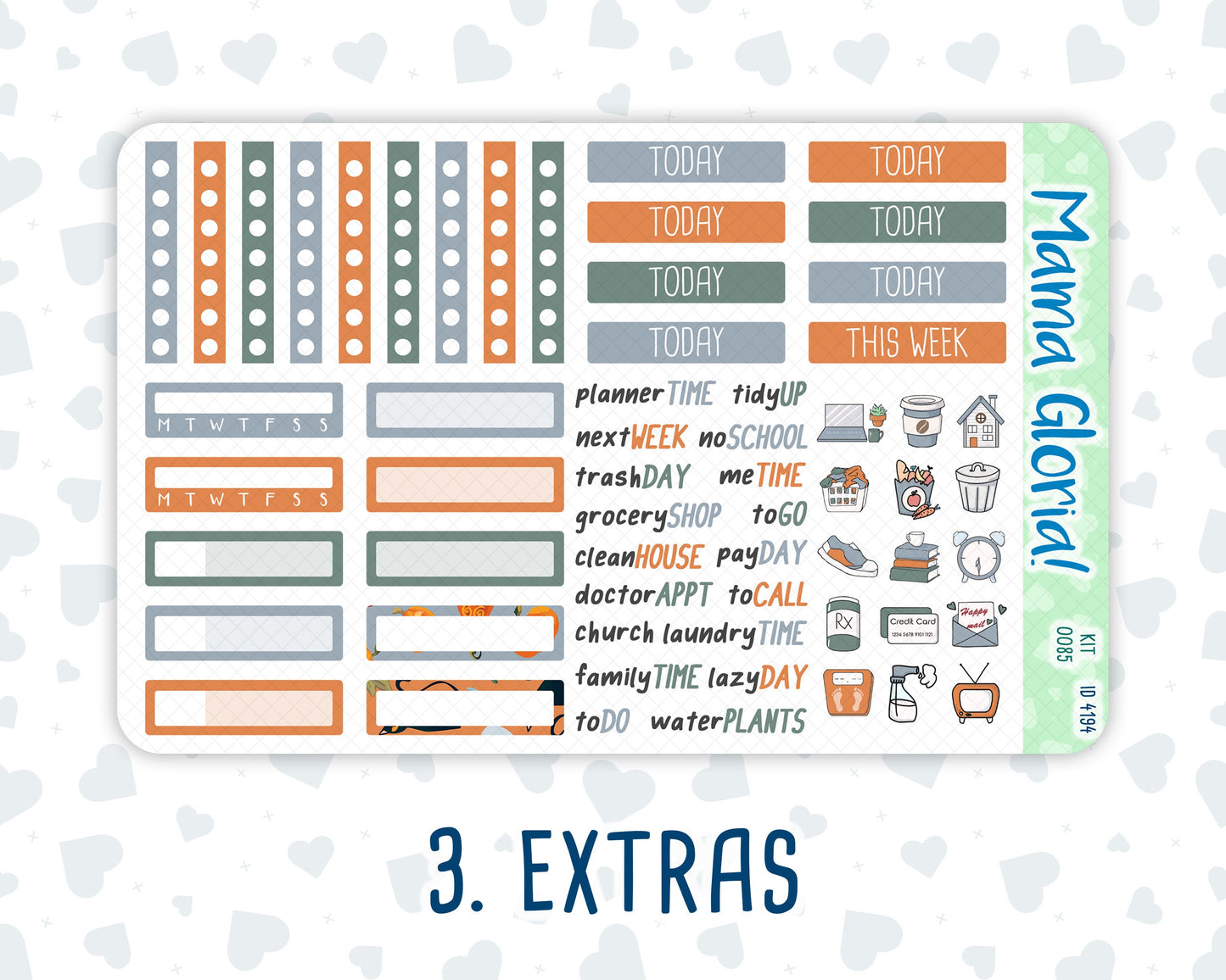 Kit 0085- 7x9 -Trick or Treat - October - Autumn Fall - Weekly Kit For EC Horizontal Planners