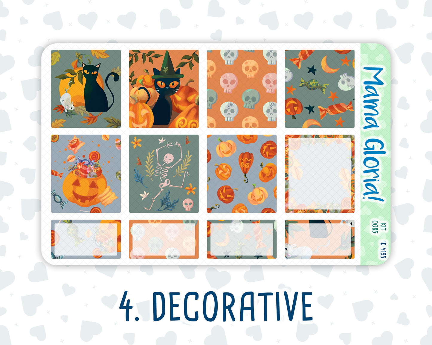 Kit 0085- 7x9 -Trick or Treat - October - Autumn Fall - Weekly Kit For EC Horizontal Planners