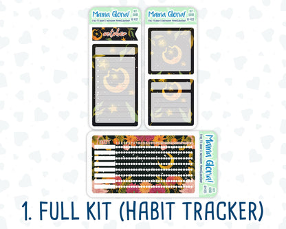 Kit 0083 -A5 - Mystery Night - October - Autumn Fall - Notes Pages - Dashboard Kit - Productivity Page