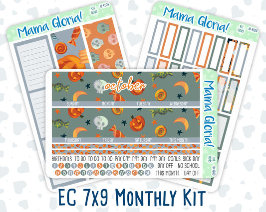 Kit 0085 -7x9 - Monthly - Trick or Treat - October - Autumn Fall- For EC Planners