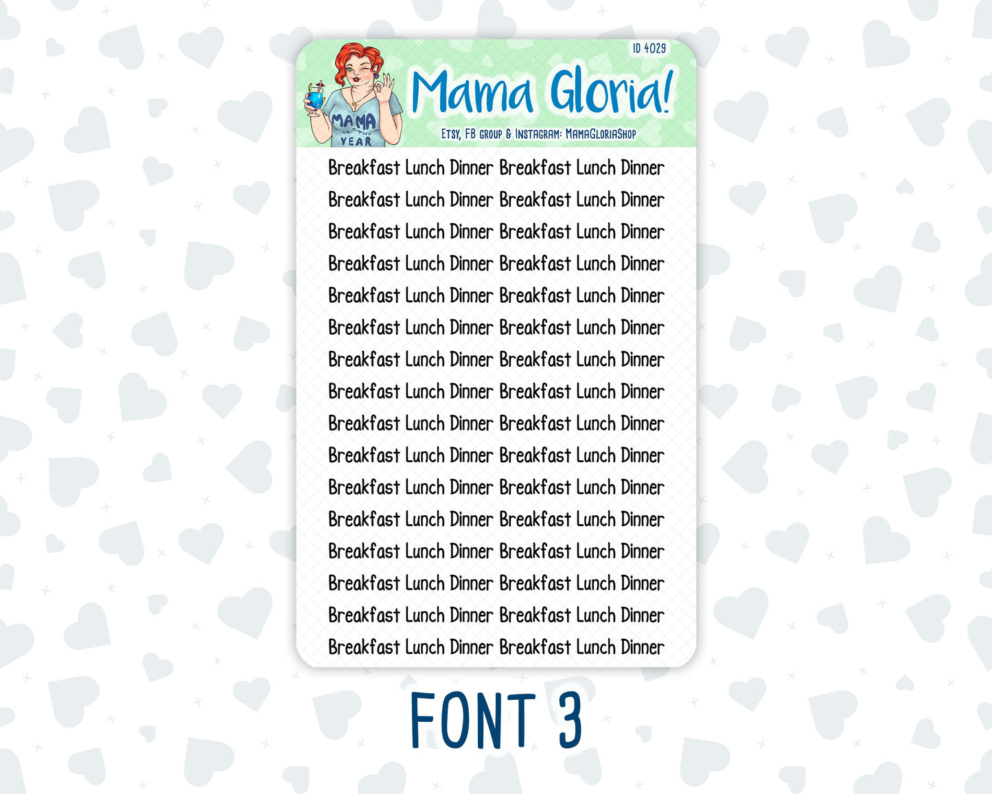 Breakfast, Lunch, Dinner - Script Stickers For Planners - Erin Condren - Happy Planner