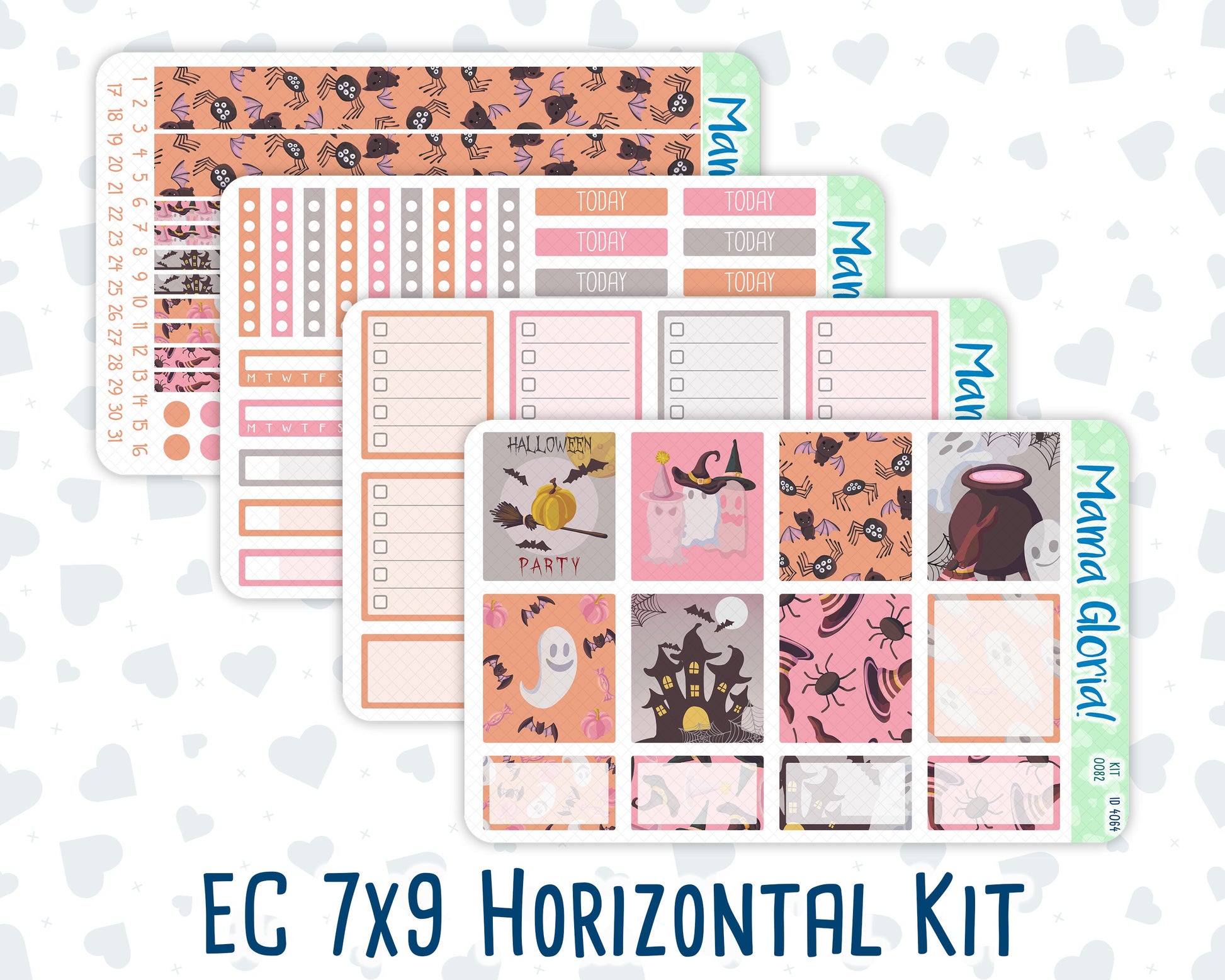 Kit 0082 - 7x9 - Spook House - October - Autumn Fall - Weekly Kit For EC Horizontal Planners