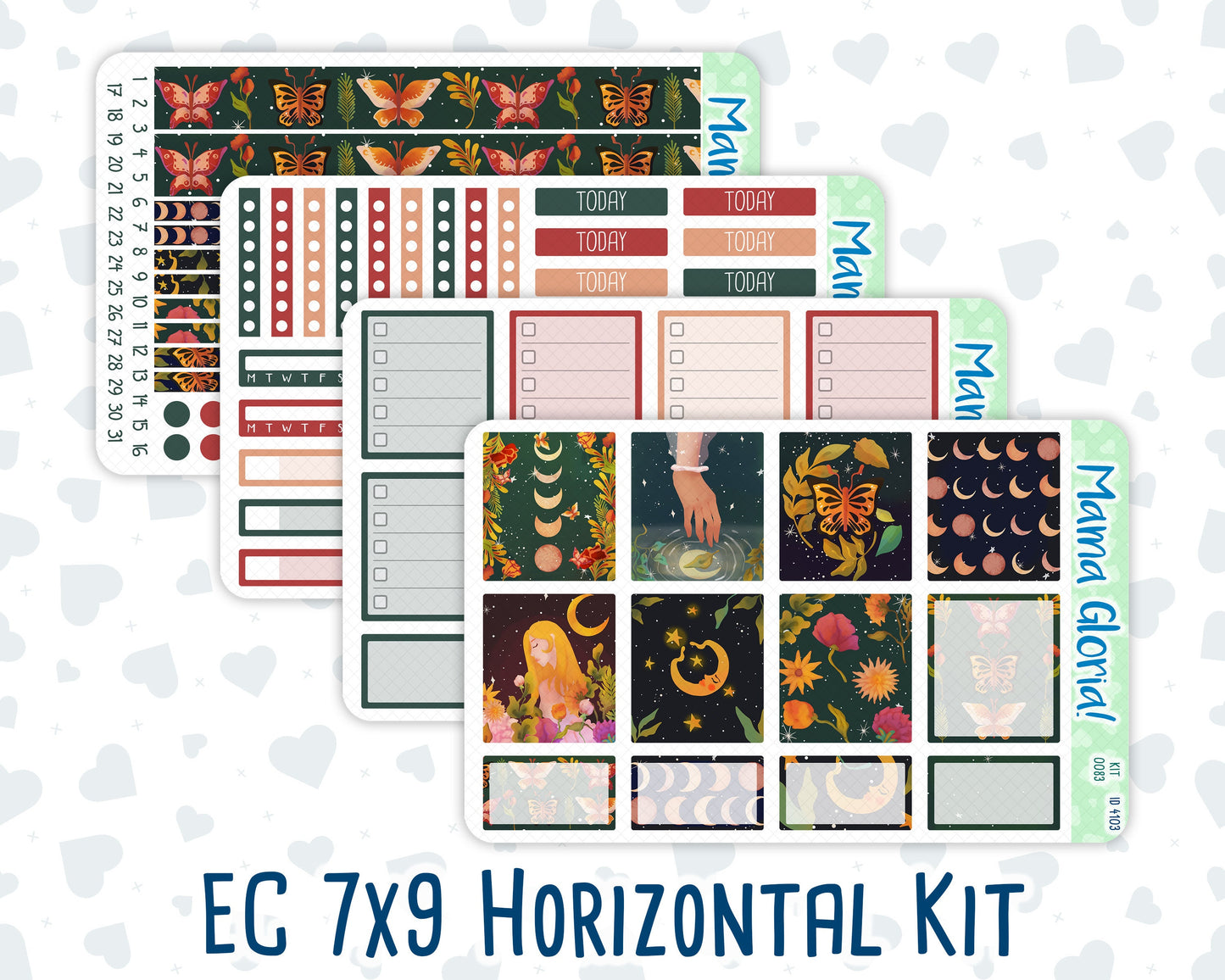 Kit 0083- 7x9 - Mystery Night - October - Autumn Fall - Weekly Kit For EC Horizontal Planners