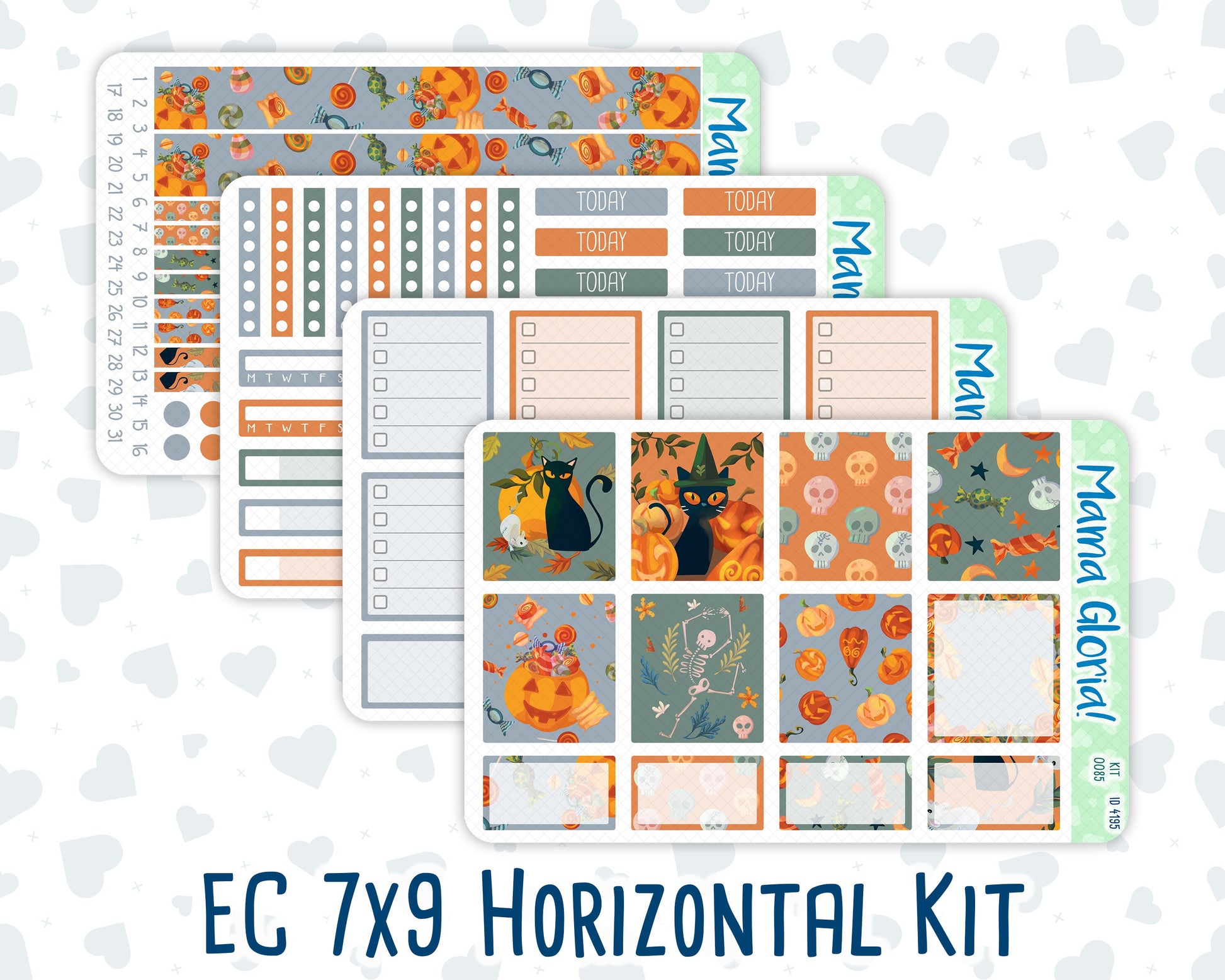 Kit 0085- 7x9 -Trick or Treat - October - Autumn Fall - Weekly Kit For EC Horizontal Planners