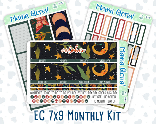 Kit 0083 -7x9 - Monthly - Mystery Night - October - Autumn Fall- For EC Planners