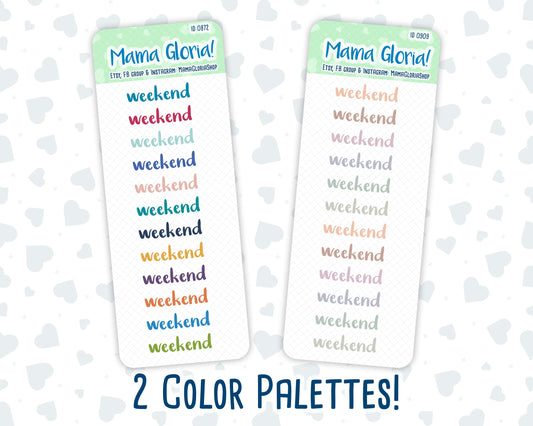 Weekend Script -  Flora pallet - stickers for planners