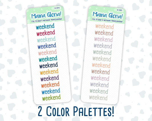 Weekend Script -  Flora pallet - stickers for planners