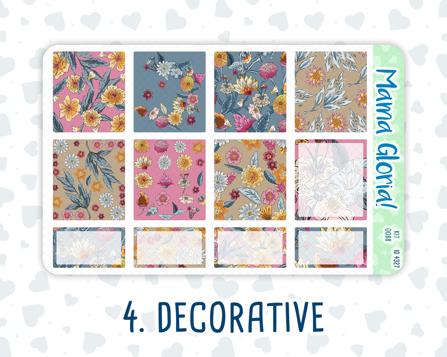 Kit 0088 - 7x9 - Late Flowers - November - Autumn Fall - Weekly Kit For EC Horizontal Planners