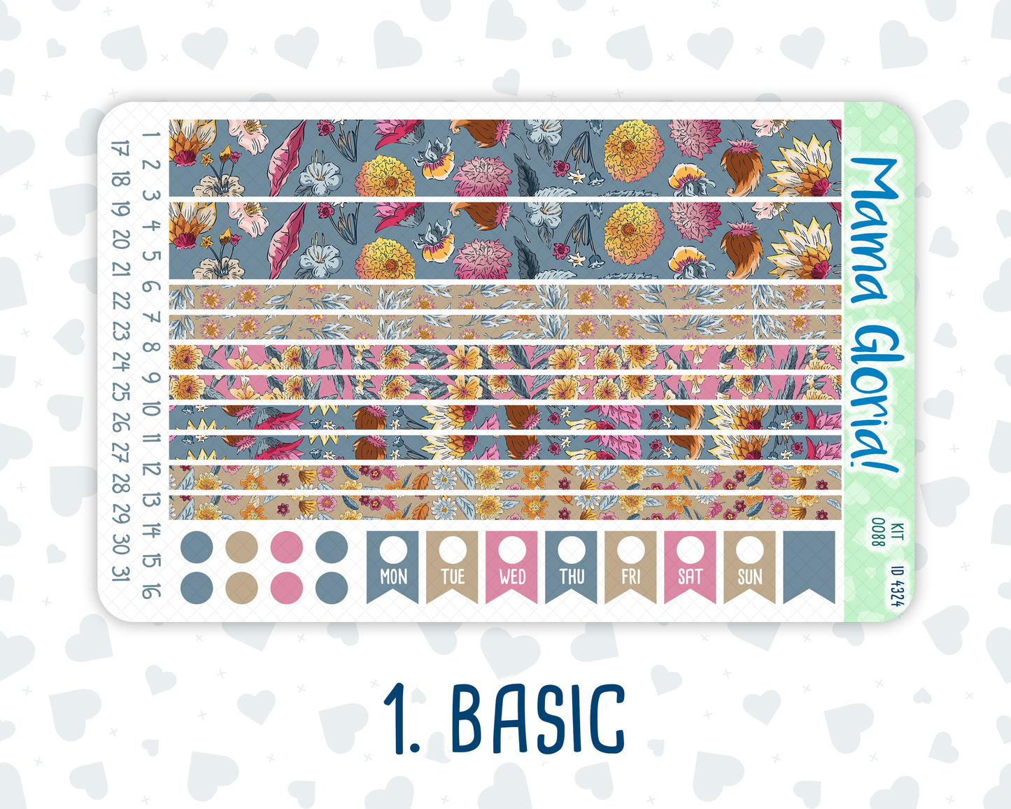 Kit 0088 - 7x9 - Late Flowers - November - Autumn Fall - Weekly Kit For EC Horizontal Planners