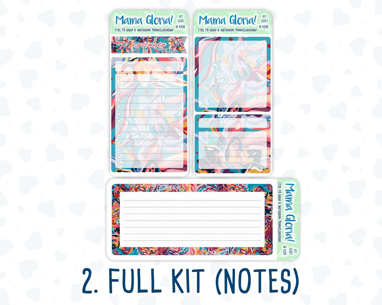 Kit 0087 -7x9 - Splash - November - Autumn Fall - Notes Pages - Dashboard Kit - Productivity Page