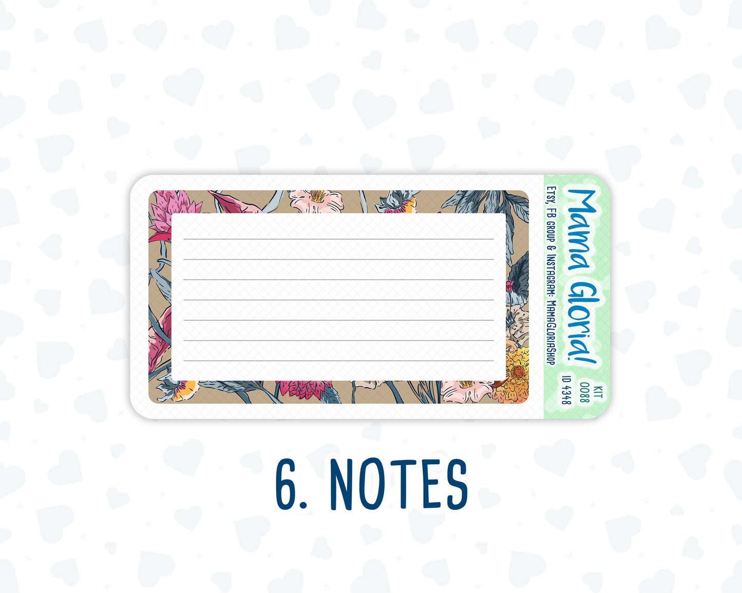 Kit 0088 -A5 - Late Flowers - November - Autumn Fall - Notes Pages - Dashboard Kit - Productivity Page