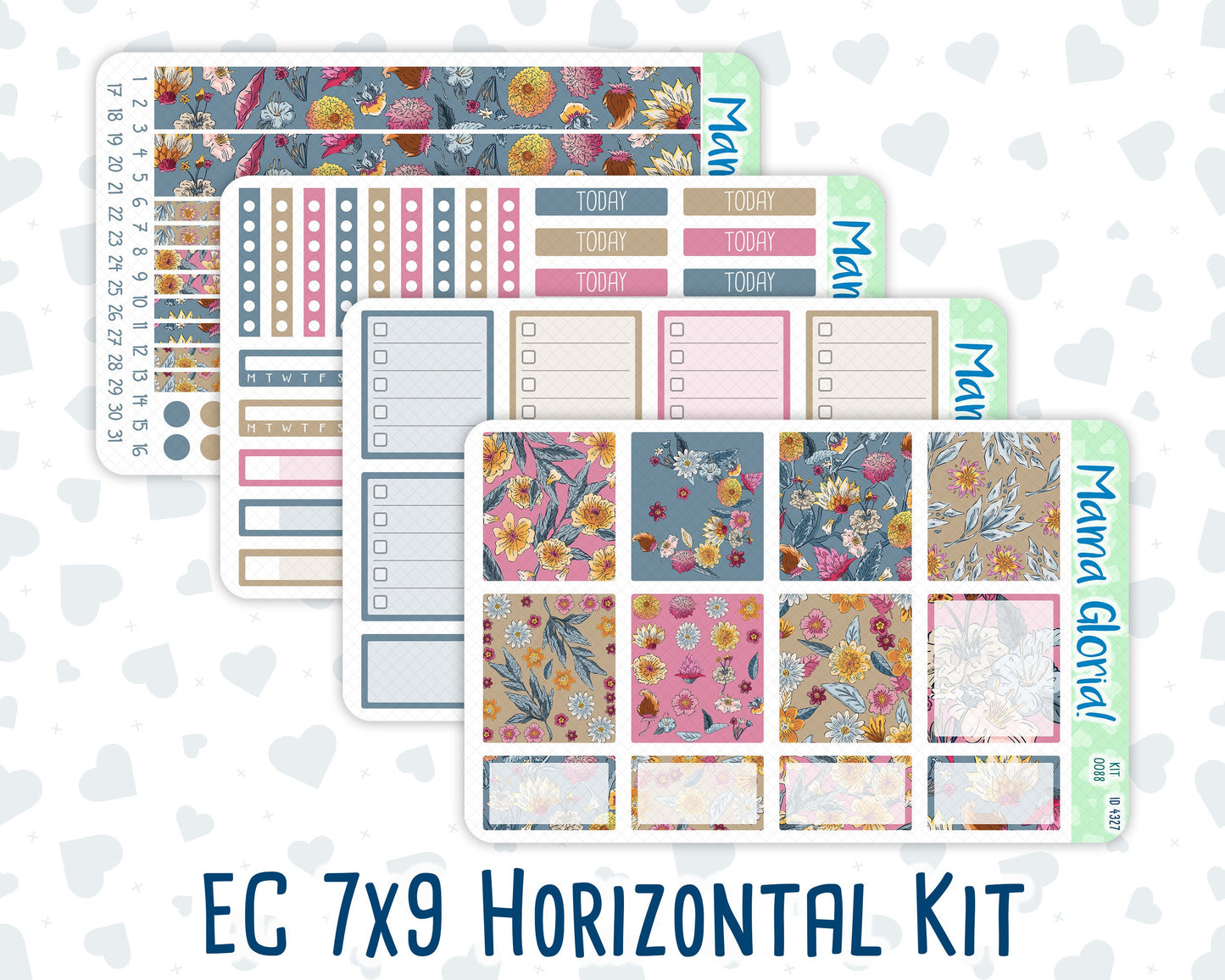 Kit 0088 - 7x9 - Late Flowers - November - Autumn Fall - Weekly Kit For EC Horizontal Planners