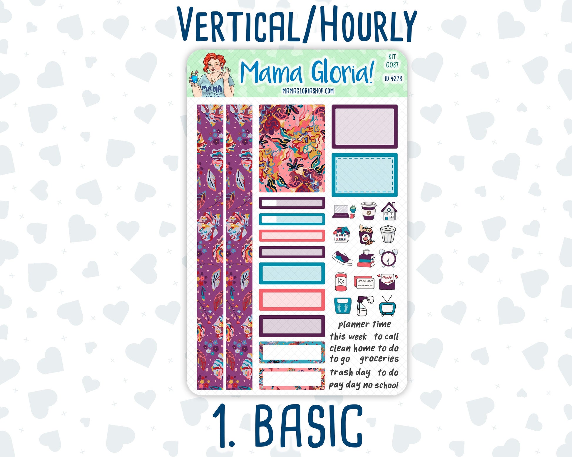 Kit 0087 -7x9 - Splash  - November - Autumn Fall Weekly Kit For Vertical And Hourly EC Planners