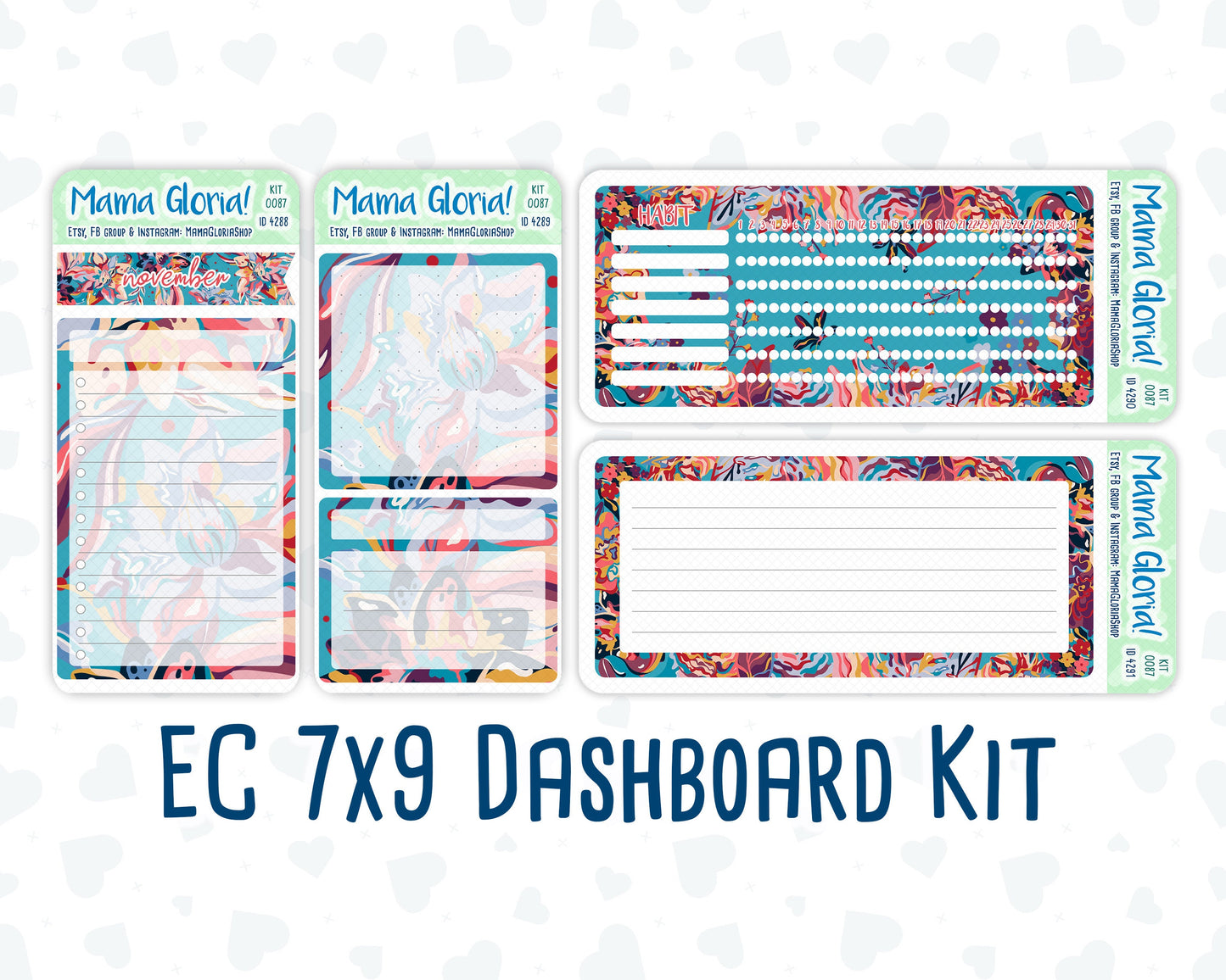 Kit 0087 -7x9 - Splash - November - Autumn Fall - Notes Pages - Dashboard Kit - Productivity Page