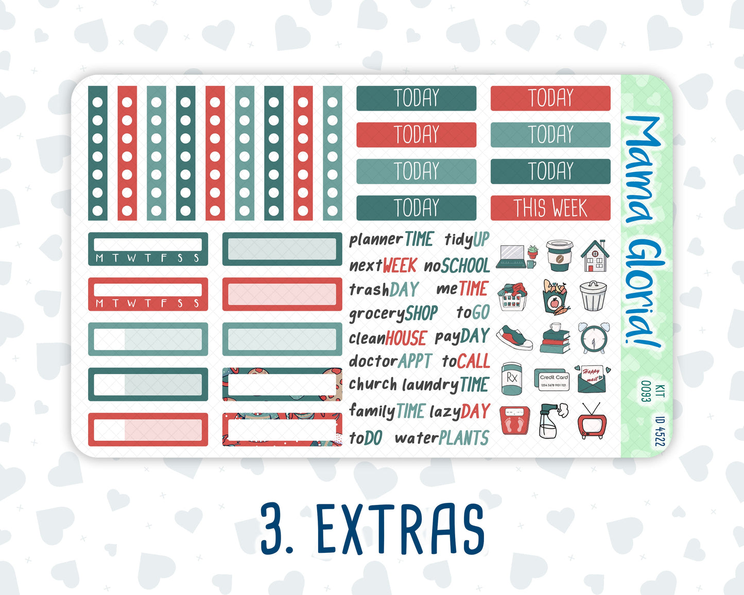 Kit 0093 - 7x9 - Merry x-mas  -December - Winter- Weekly Kit For EC Horizontal Planners