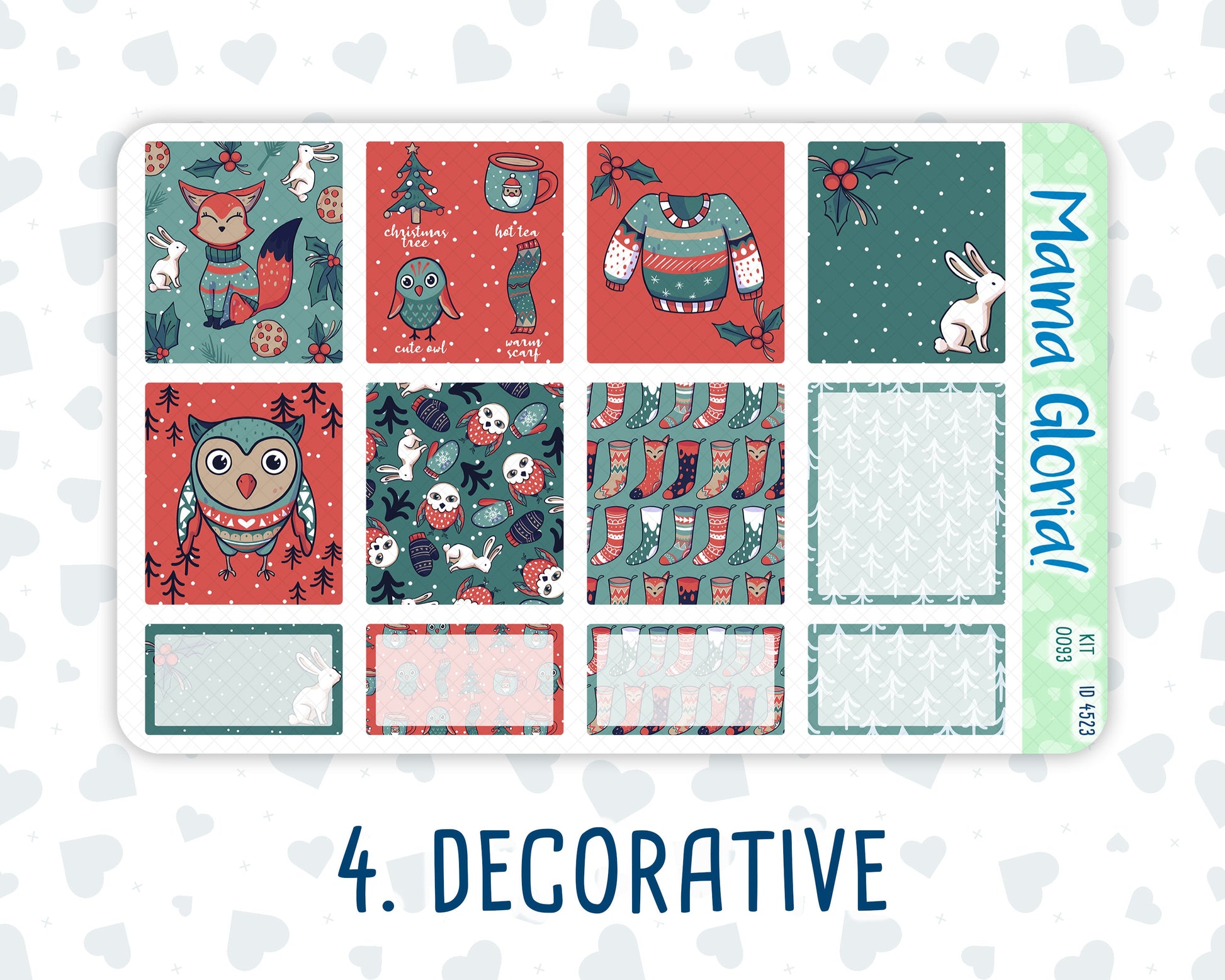 Kit 0093 - 7x9 - Merry x-mas  -December - Winter- Weekly Kit For EC Horizontal Planners