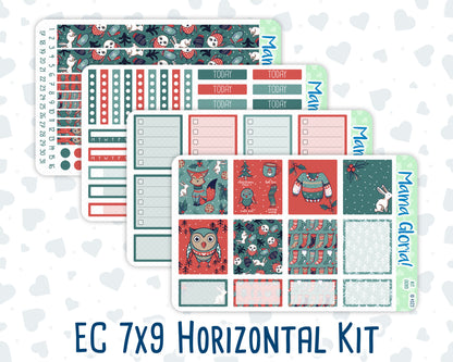 Kit 0093 - 7x9 - Merry x-mas  -December - Winter- Weekly Kit For EC Horizontal Planners