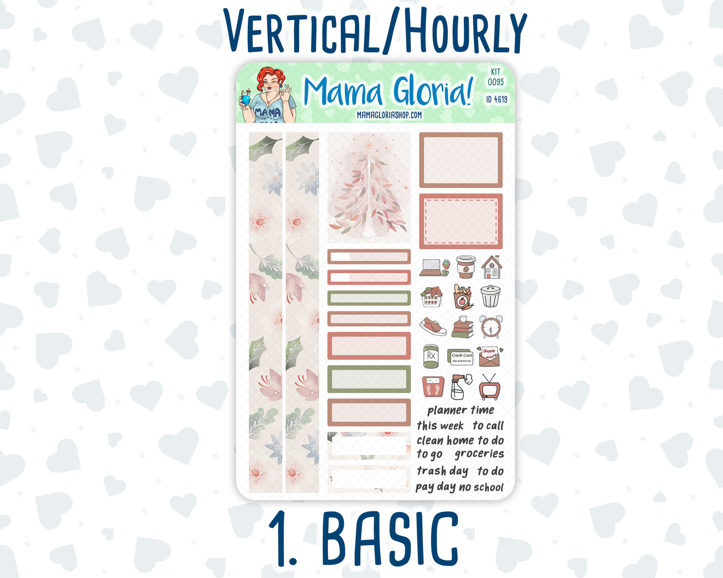 Kit 0095 -7x9 - Dreams Come True - December - Winter - Weekly Kit For Vertical And Hourly EC Planners