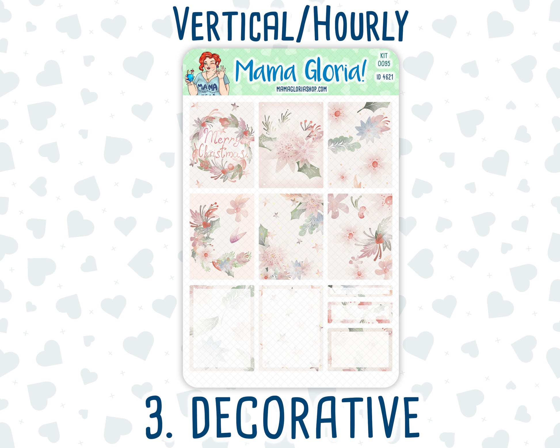 Kit 0095 -7x9 - Dreams Come True - December - Winter - Weekly Kit For Vertical And Hourly EC Planners