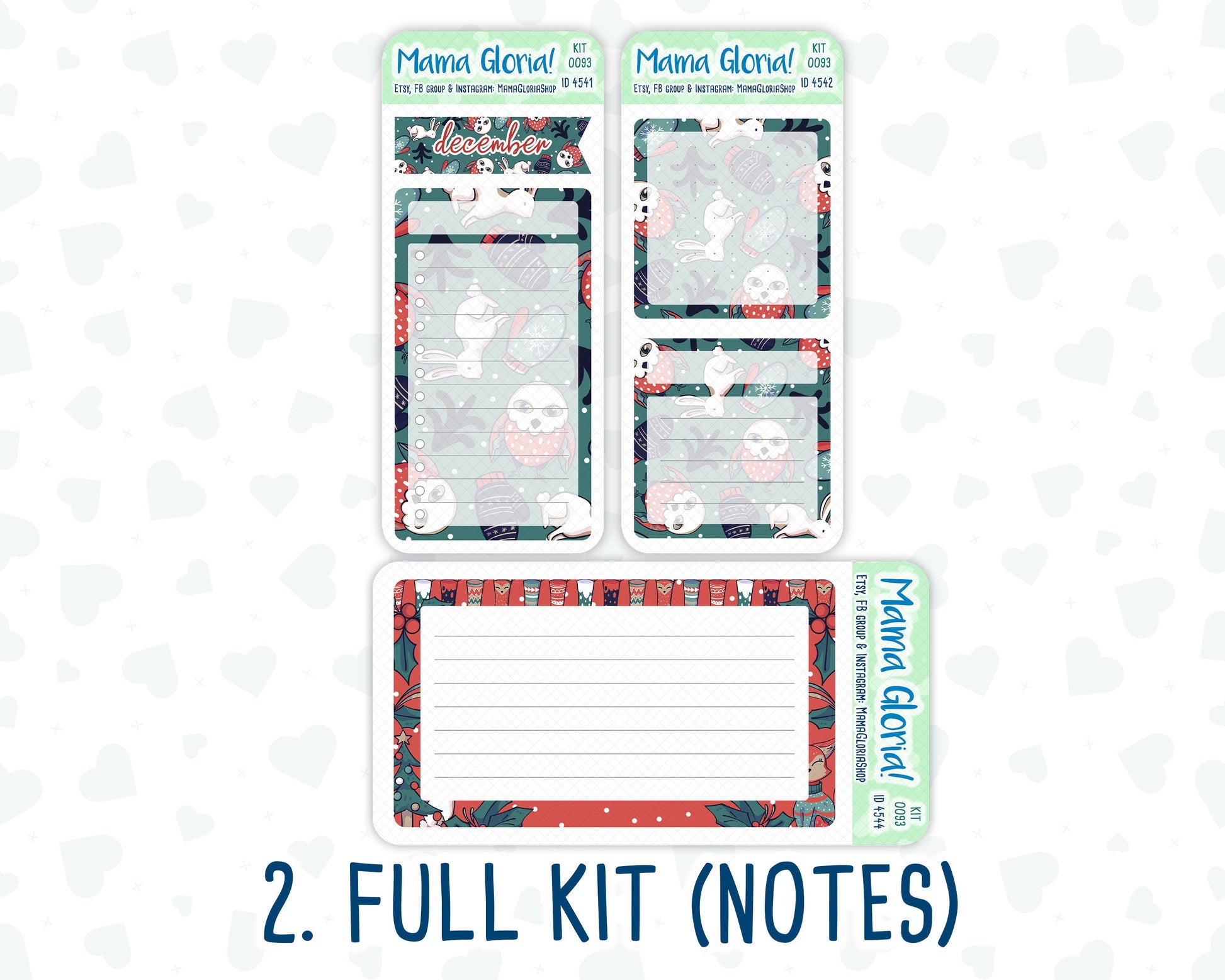 Kit 0093 -A5 - Merry x-mas - December - Winter - Notes Pages - Dashboard Kit - Productivity Page